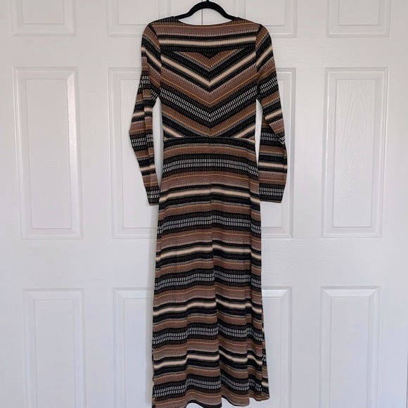 Maeve by Anthropologie brown boho Striped Wrap maxi Dress, size M - Picture 12 of 12